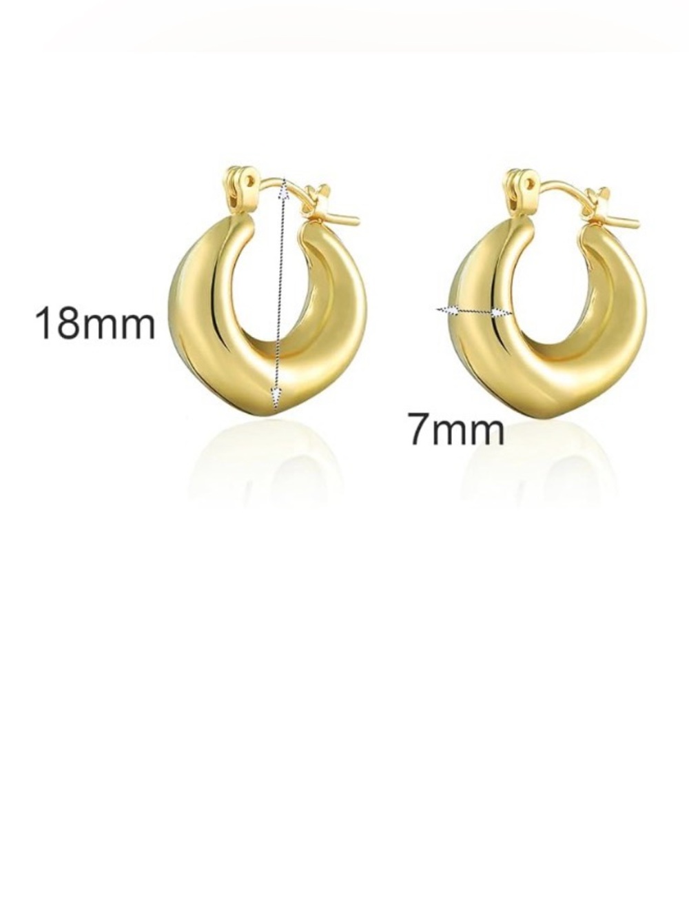 ⭐️FINAL PRICE #40 Gold Plated Hoop V-Shape Earrings - Picture 3 of 3